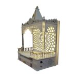 Side profile view of acrylic mandir for home