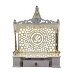 White Acrylic Puja Mandir for home- 18i x 25i x 12i | White Acrylic OM Led Backlit Panel - Image 5