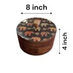 Dimensions of Wooden Roti Box - Mexican Tortilla holder - Elephant
