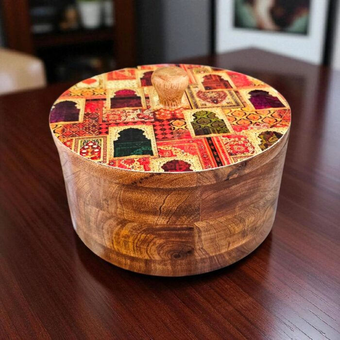 Wooden Roti Box - Mexican Tortilla holder | Unique handmade Gift for Diwali