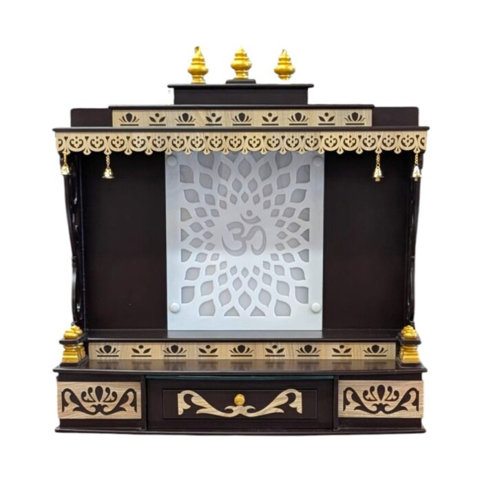Brown wooden temple for home | Pooja Mandir for Home