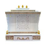 Front view of the mandir with laser cutting