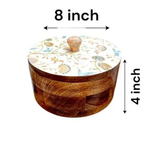 Dimensions of Wooden Roti Box - Mexican Tortilla holder