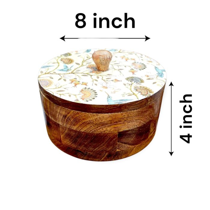 Dimensions of Wooden Roti Box - Mexican Tortilla holder