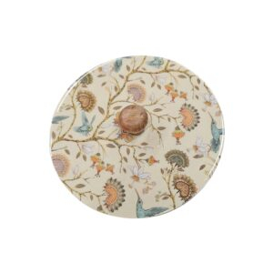 Colorful humming bird lid design on natural wood | Indian Chapati holder