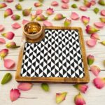 Wooden serving platter with 1 bowl square | Diwali Gift | Christmas Gift