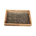 Wooden serving tray set of 2 | Mango wood