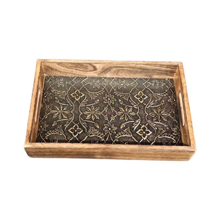 Wooden serving tray set of 2 | Mango wood
