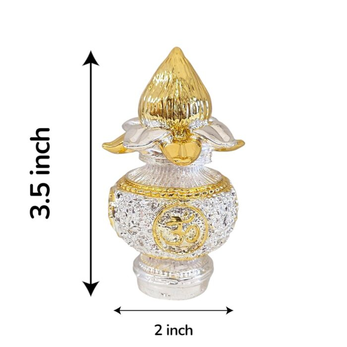 Auspicious Vastu Kalash - Pure Gold and Silver Plated | Dual tone finish - Image 3