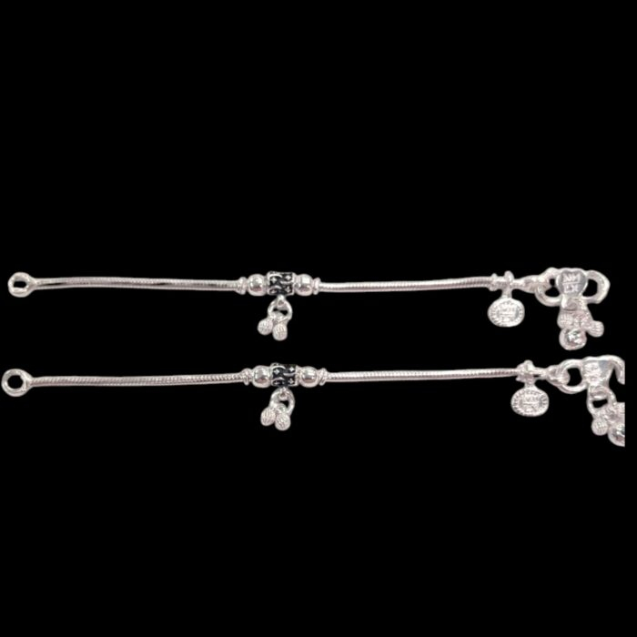 Pair of Pure Silver Anklet - 5 inch | Pure Silver Anklet for Baby - Image 4