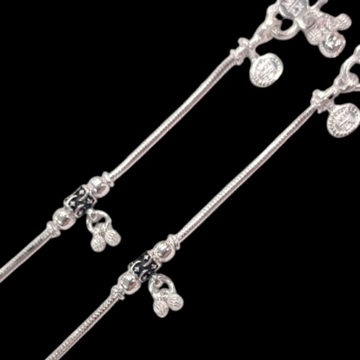 Pair of Pure Silver Anklet - 5 inch | Pure Silver Anklet for Baby - Image 5