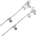 Close up of pure silver anklets