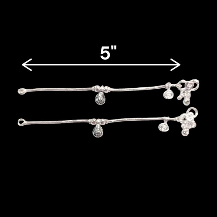 Dimensions of Pure silver anklets
