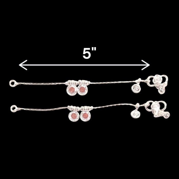 Dimensions of Pair of Pure Silver Anklet pair - 5 inch