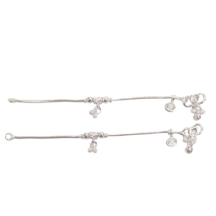 Pair of Pure Silver Anklet - 5 inch | Pure Silver Anklet for Baby
