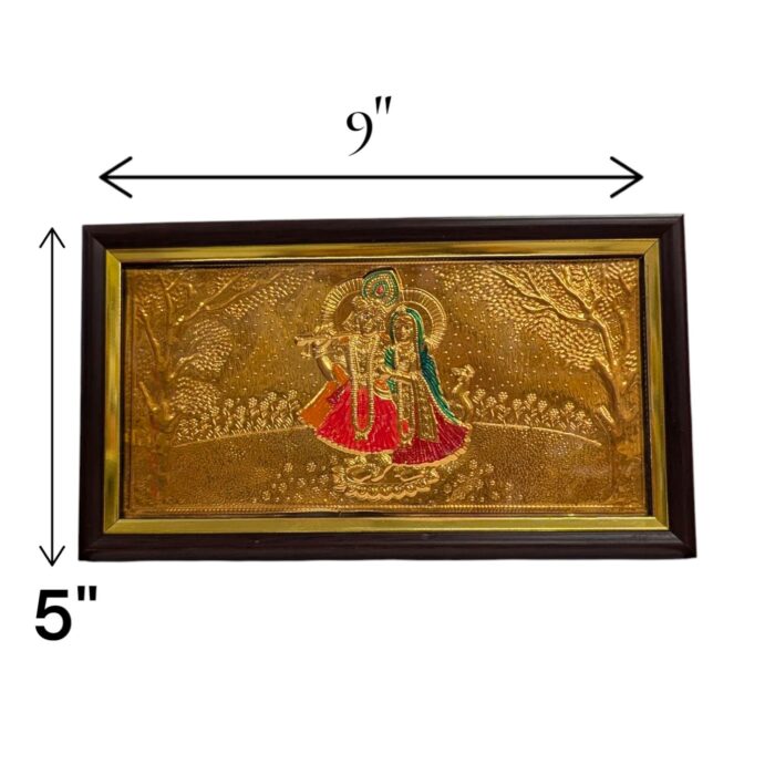 Gold foil Embossed Radha Krishna Photo Frame - Image 2