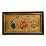 Gold foil Embossed lakshmi Ganesh Saraswati Photo Frame