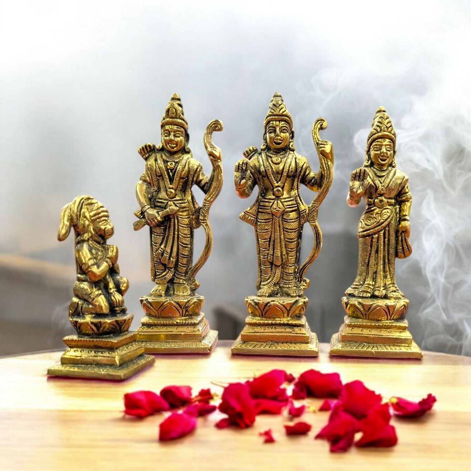 Brass Ram Darbar Statue Set - Big