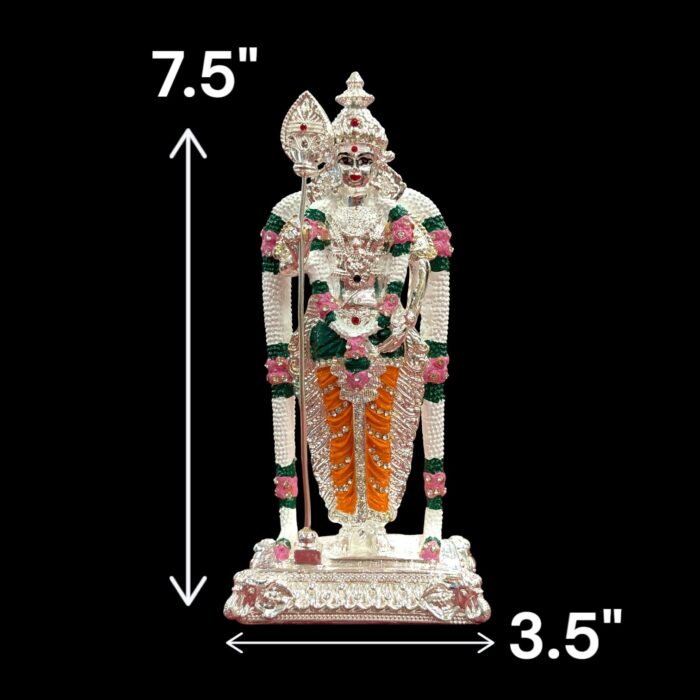 Dimensions of Murugan Statue | Pure Silver plated Murugan Idol
