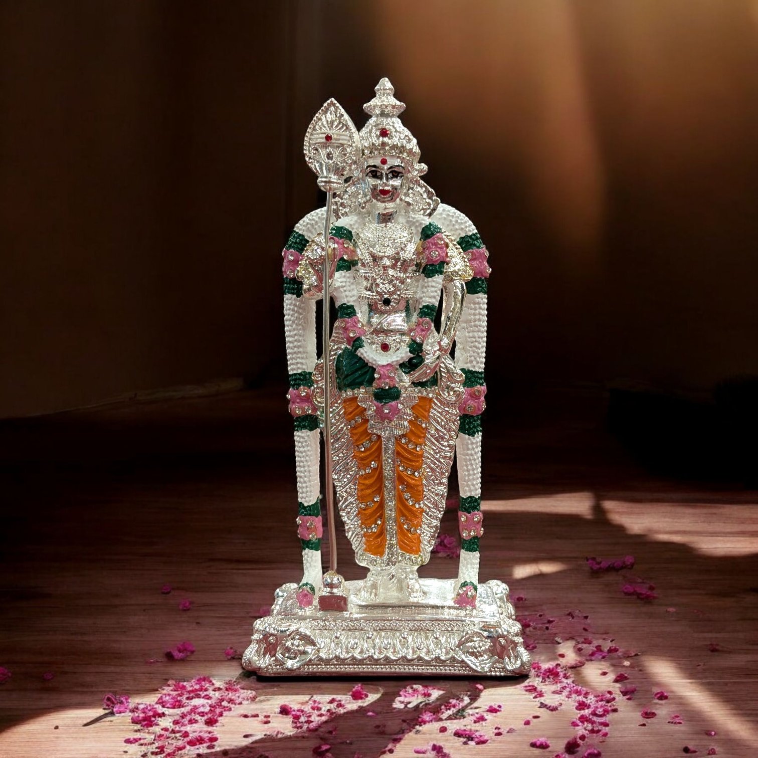 Silver plated Murugan Statue - Large