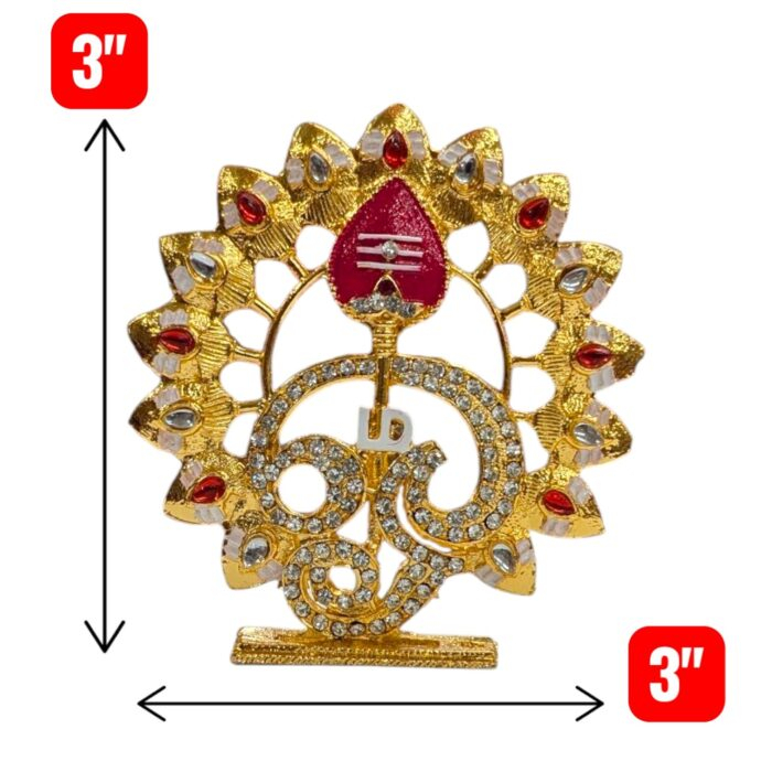 Tamil Om Metal Idol with Stones - Image 2
