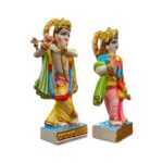 Side profile view of Radha and Krishna Idol
