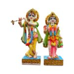 Close up of Marble Statue of Radha Krishna