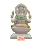 Ganesha Idol - 9.3 inch - White Gold finish | Composite Marble Murti - Image 6