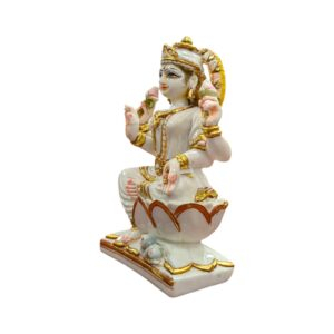Side profile view of Lakshmi Idol | Marble murti of Lakshmi