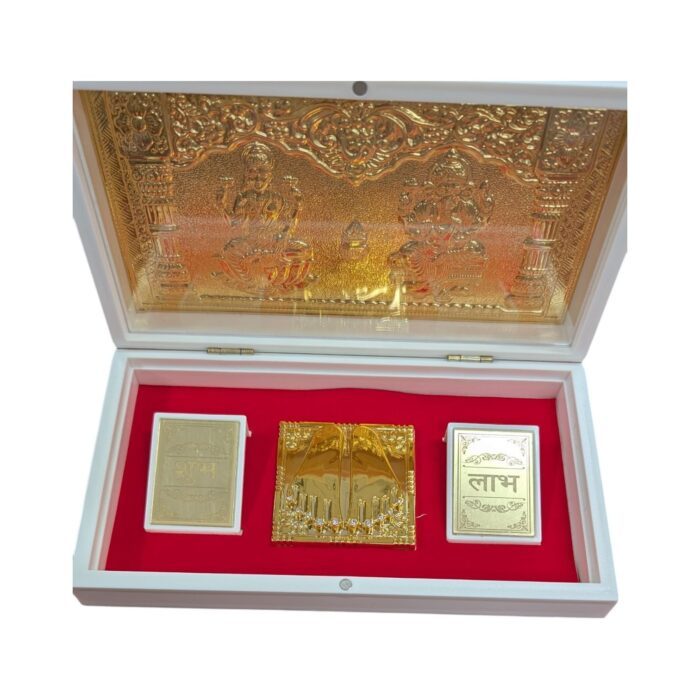 Gold Plated Divinity gift Box - Lakshmi Ganesh - Image 3