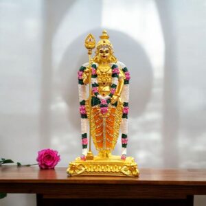 Gold plated Murugan Statue - Large - Golden matt