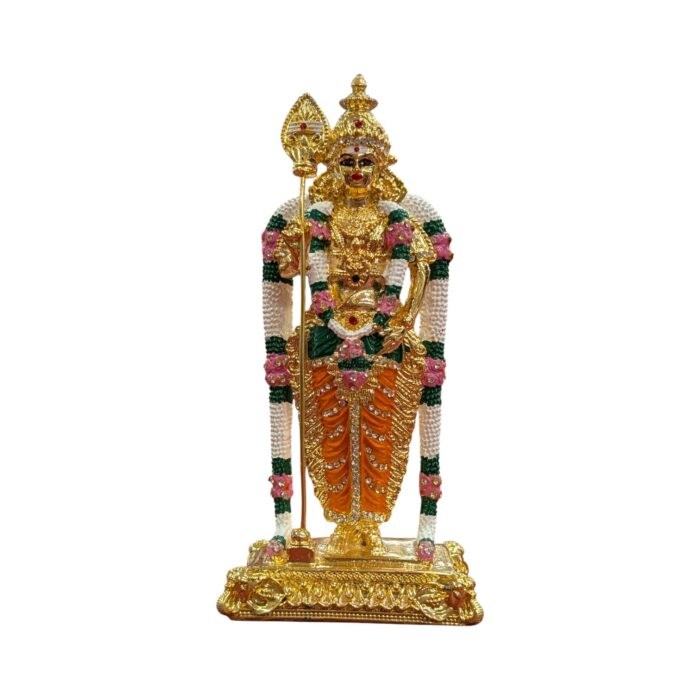 Close up of Pure Gold plated Murugan Idol