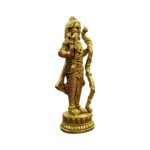 Side profile view of Brass Ram Lalla Idol