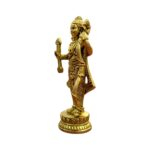 Side profile view of Brass Ram Lalla Idol