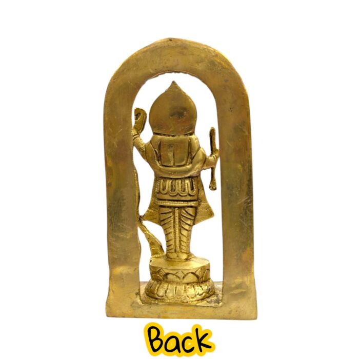 Backside profile view of Brass Ram Lalla Idol