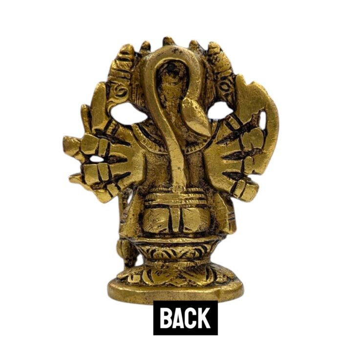 Backside profile view of Brass Panch mukhi Hanuman
