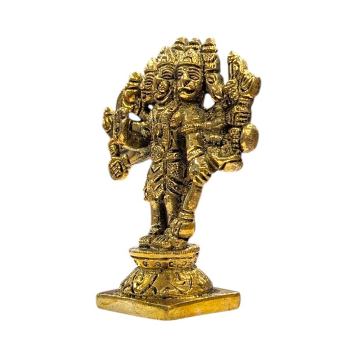 Brass Panchmukhi Hanuman Statue – 4 inch - Image 3