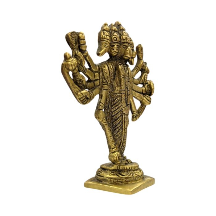 Brass Panchmukhi Hanuman Statue – 5 inch - Image 4