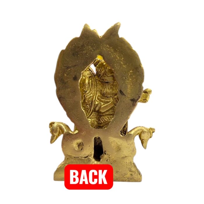 Brass Radha Krishna - with peacock - Small - Image 6