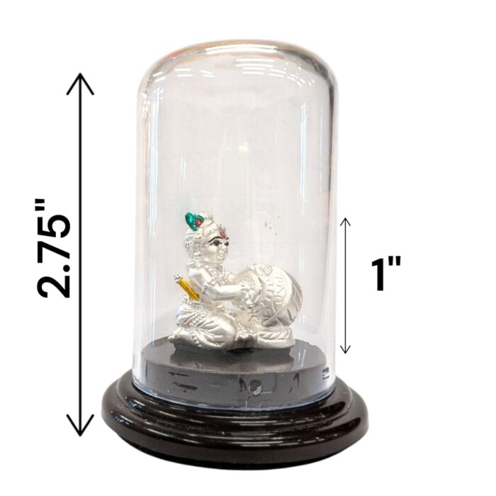 Pure silver Baby Krishna idol in dome | Silver Laddu Gopal - Image 4