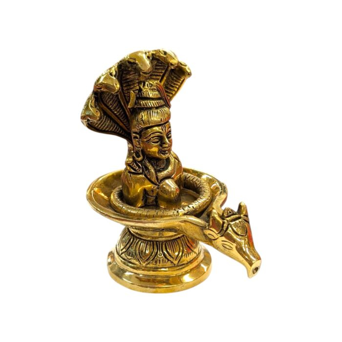 Nandi Shivling Brass Statue | Shiva lingam with Nagraj in Brass - Image 3