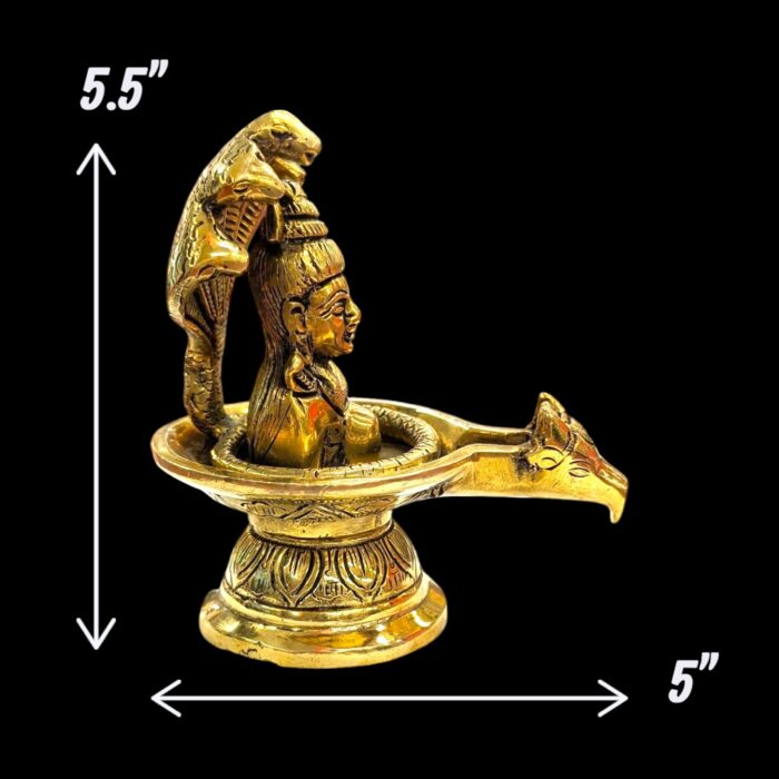 Nandi Shivling Brass Statue | Shiva lingam with Nagraj in Brass - Image 2