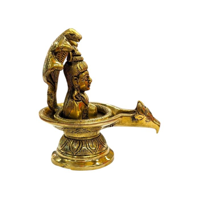 Nandi Shivling Brass Statue | Shiva lingam with Nagraj in Brass - Image 6