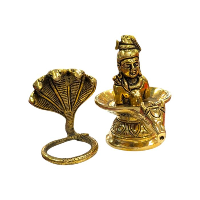 Nandi Shivling Brass Statue | Shiva lingam with Nagraj in Brass - Image 7