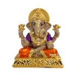 Close up of Gold plated Dagdusheth Ganesha Idol