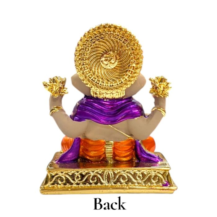Backside profile view of Gold plated Dagdusheth Ganesha Idol