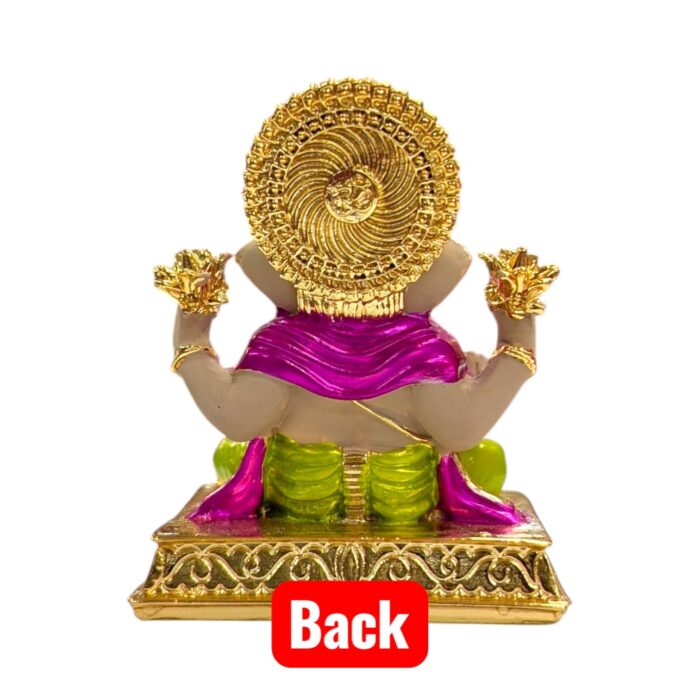 Backside profile view of Dagdusheth Ganesha Idol | Perfect sized Car dashboard Idol