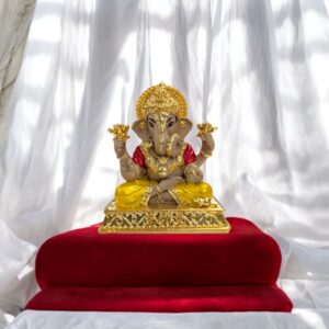 Dagdusheth Ganesha Idol - 3 Inches - Yellow Dhoti