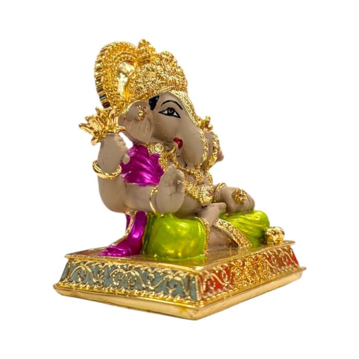 Side profile view of Dagdusheth Ganesha Idol | Perfect sized Car dashboard Idol