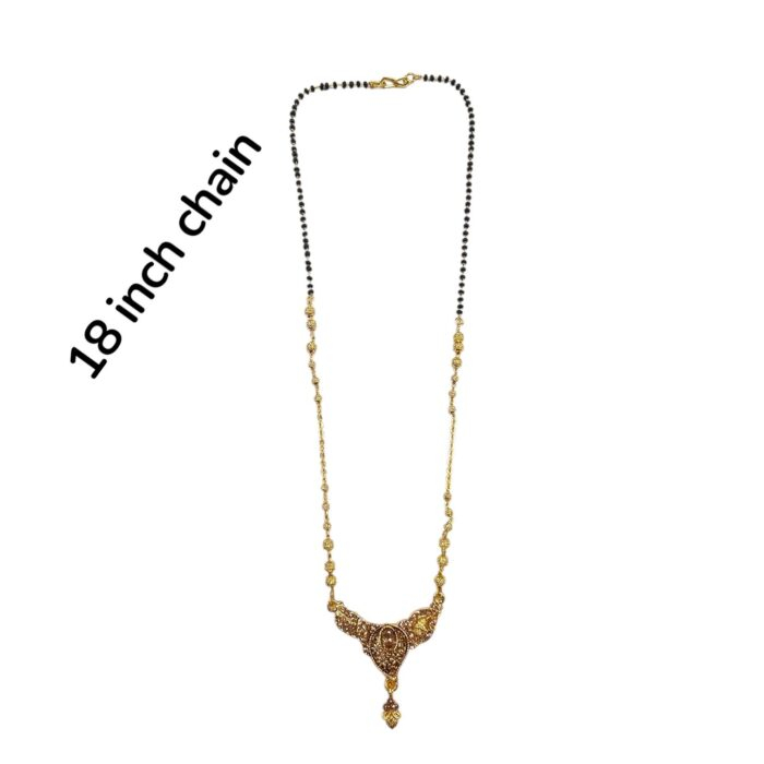 18 inch chain on Golden oxidized mangalsutra